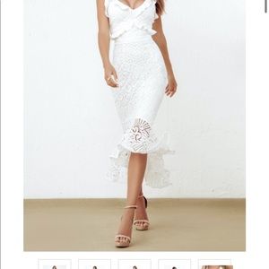 White LEANNE MIDI DRESS